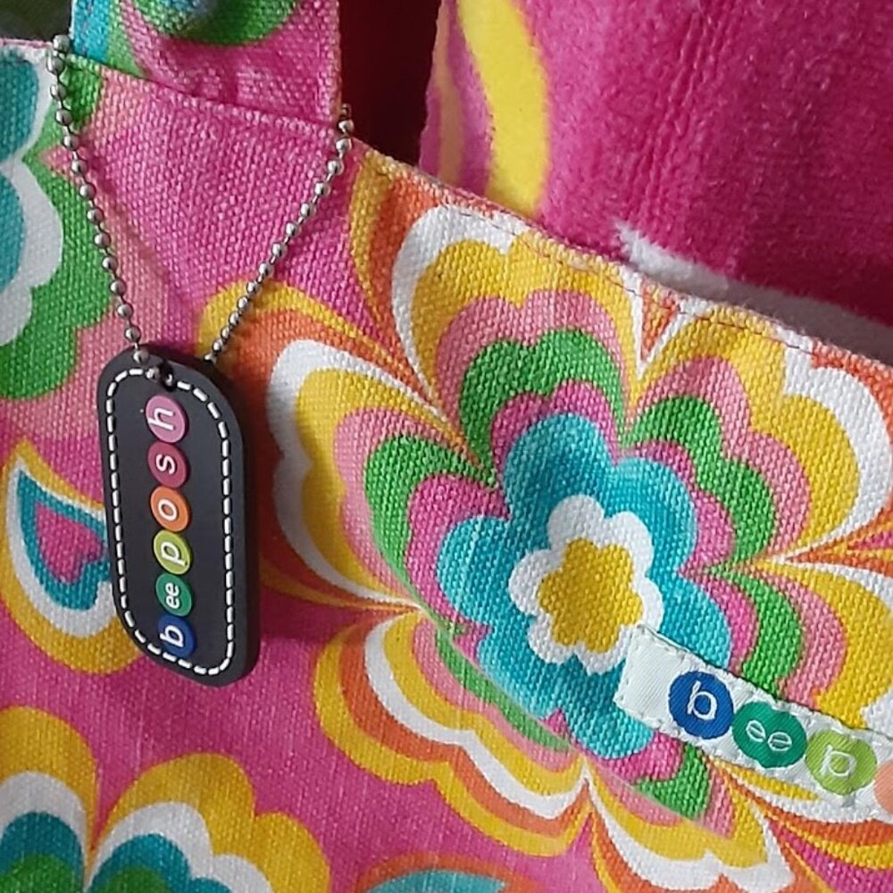COPY - BeePosh 100% Cotton Towel & Tote - Colorful Floral Print - Picture 3 of 8